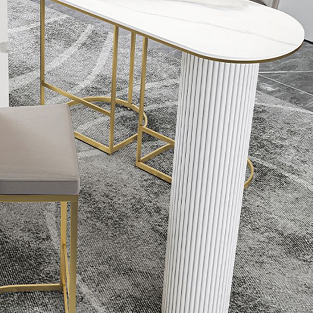 Nordic Rectangle Bar Counter Table Sintered Stone Dining Table for Kitchen with Metal Legs Clearhalo 'Bar Furniture' 'Bar Tables' 'bar_tables' 'Furniture' 'furniture_bar_tables' 'Kitchen & Dining Furniture' 1200x1200_548ffb48-e9e8-4b9d-822c-8aa75b612f4b