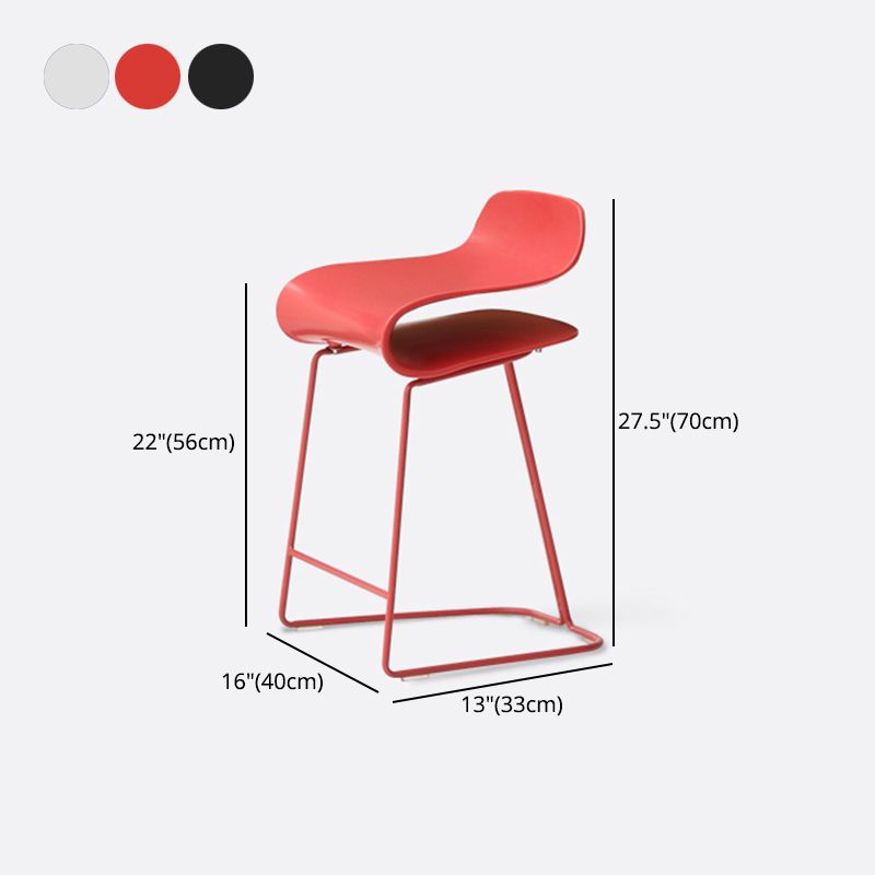 Contemporary Footrest Low Back Barstool Plastic Matte Finish Coffee Shop Stool Clearhalo 'Bar Furniture' 'Bar Stools' 'bar_stools' 'furn' 'furn_bar_stools' 'Furniture' 'furniture_bar_stools' 'Kitchen & Dining Furniture' 1200x1200_5490851d-71dd-4e1f-9cf8-5e47dd7d20b3