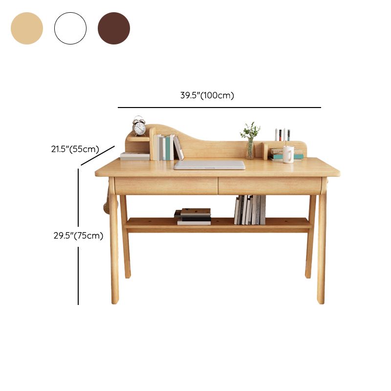 Rectangular Shaped Office Laptop Table Reversible in Natural Writing Desk With 1/2 Drawers Clearhalo 'furn' 'furn_office_desk' 'Furniture' 'Office Desks' 'Office Furniture' 'office_desk' 1200x1200_5490bf21-50c8-4347-a807-c795f69539ba