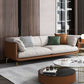 Modern 32.67" H Genuine Leather Pillow Top Arm Sofa For Living Room