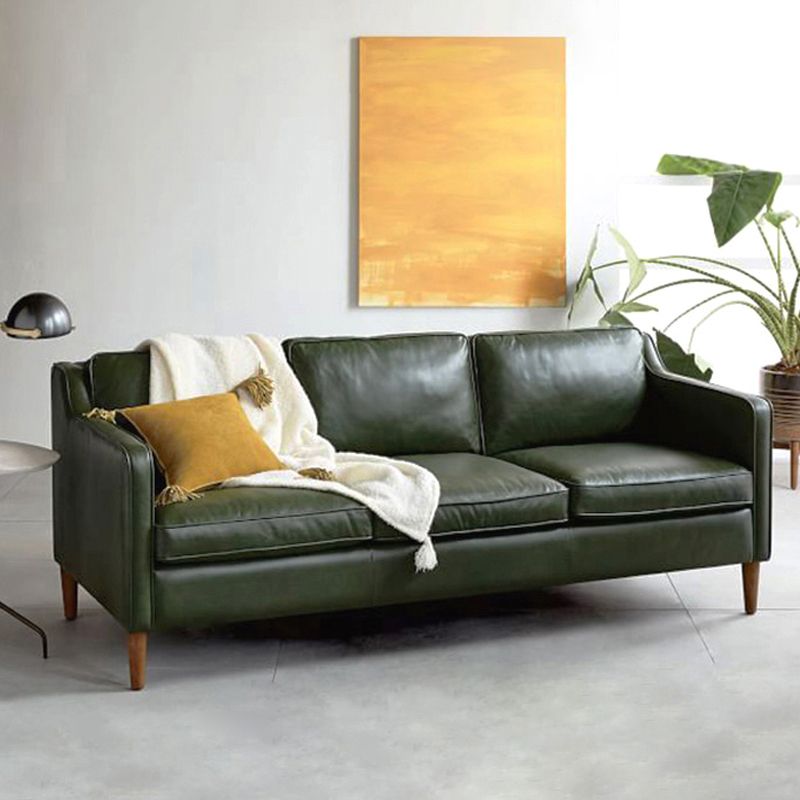 Industrial Faux Leather Loose Back Sofa with Solid Color Sloped Arms Clearhalo 'furn' 'furn_sofas' 'Furniture' 'furniture_sofas' 'kitchen' 'kitchen_sofas' 'Living Room Furniture' 'Sofa' 'sofas' 1200x1200_5492ccb4-d6e4-46a2-bfee-060970bc6ae9