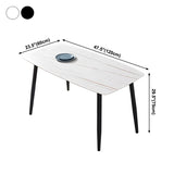 Industrial Home Sintered Stone Scratch Resistant Dining Table 4 Legs Base Rectangle Table Clearhalo ' dining_table' 'Dining Tables & Seating' 'Dining Tables' 'furn' 'furn_dining_table' 'Furniture' 'furniture_dining_table' 'Kitchen & Dining Furniture' 'kitchen&dining_furn' 'kitchen' 'kitchen_dining_table' 1200x1200_54952374-932a-4b8e-9998-9640f97fc0ef