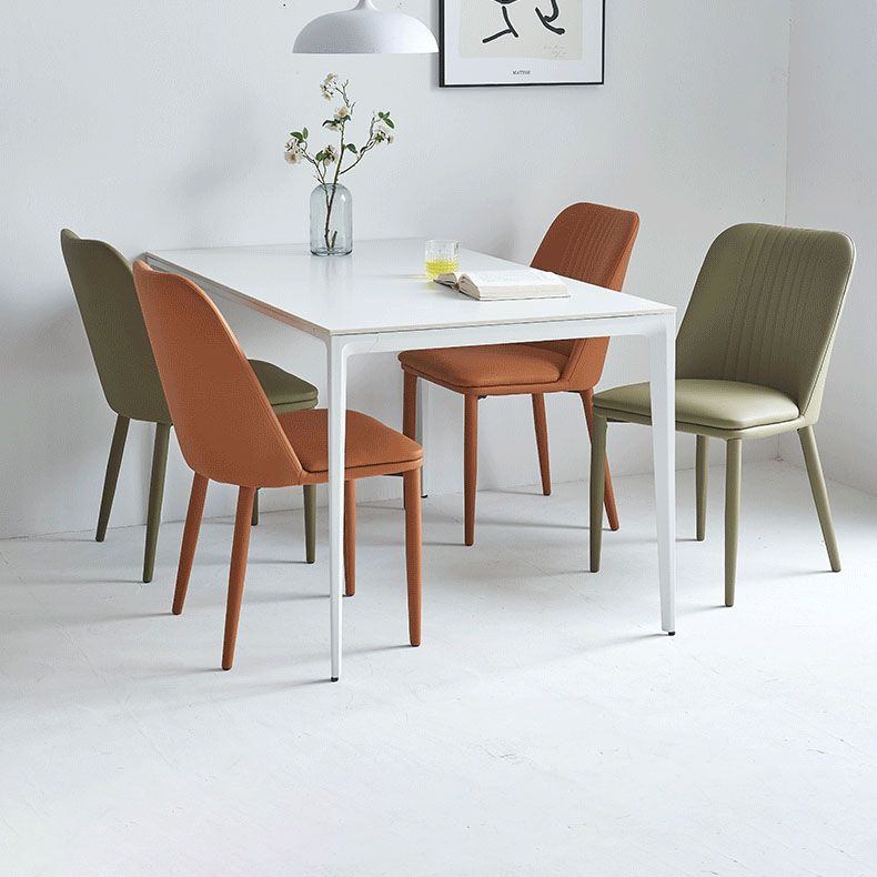 Faux Leather Contemporary Dining Chair Matte Finish Solid Back Side Chair Clearhalo 'Dining Chairs' 'Dining Tables & Seating' 'dining_chair' 'furn' 'furn_dining_chair' 'Furniture' 'furniture_dining_chair' 'Kitchen & Dining Furniture' 1200x1200_54952f89-1698-4100-b658-545dd1b97f20