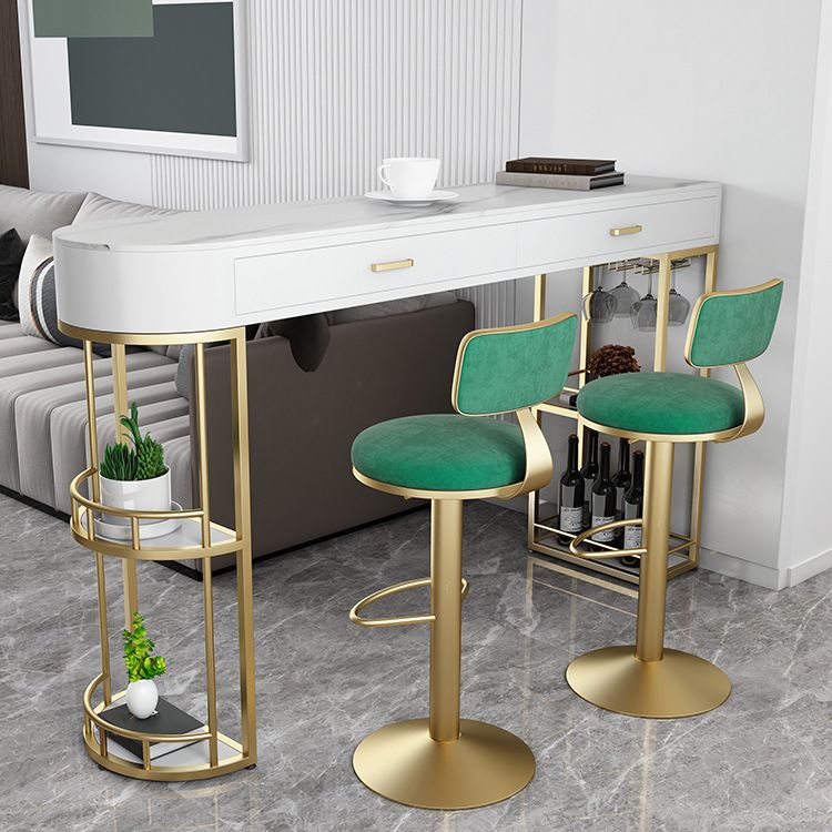 Glam Style Stone Bar Table 1/3/4 Pieces Counter Table with Upholstered Stools Clearhalo 'Bar Furniture' 'furn' 'furn_home_bar_bar_sets' 'Furniture' 'Home Bars & Bar Sets' 'home_bar_bar_sets' 'Kitchen & Dining Furniture' 1200x1200_54980435-aa17-468f-8c94-7b07e9e49c6b