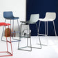 Modern Backrest Armless Counter Stool Iron High Stool with Plastic Cushion