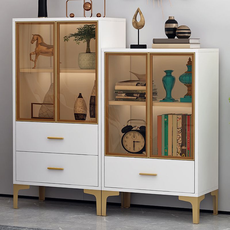 Abbattine Curio in legno a 2 porte di vetro senza illuminazione per soggiorno