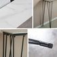 Industrial Black Iron Bar Table Faux Marble Rectangle Top 41.3"H Bistro Table with 4 Legs Clearhalo 'Bar Furniture' 'Bar Tables' 'bar_tables' 'furn' 'furn_bar_tables' 'Furniture' 'furniture_bar_tables' 'Kitchen & Dining Furniture' 1200x1200_549a56ff-72cd-4465-97e5-50c9745fa0a4