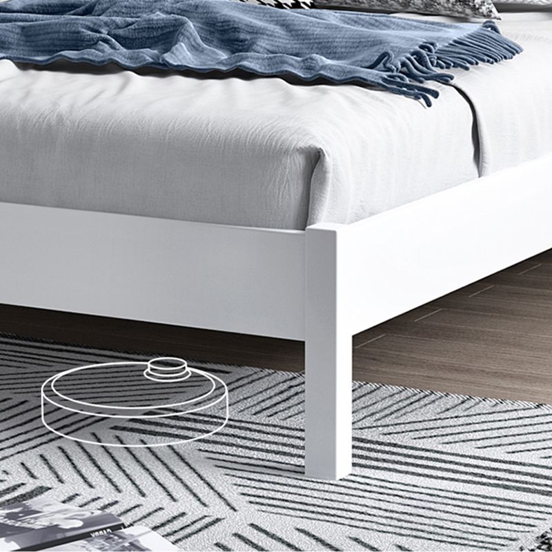 Lit à trame ouvert de couleur unie moderne avec tête de lit rectangulaire