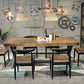 Industrial Coffee Shop Dining Table Rectangle Wood and Metal Base Dining Table Clearhalo 'Dining Tables & Seating' 'Dining Tables' 'dining_table' 'furn' 'furn_dining_table' 'Furniture' 'Kitchen & Dining Furniture' 1200x1200_549a6140-2bcf-45b7-9f85-16d4b9b5442c