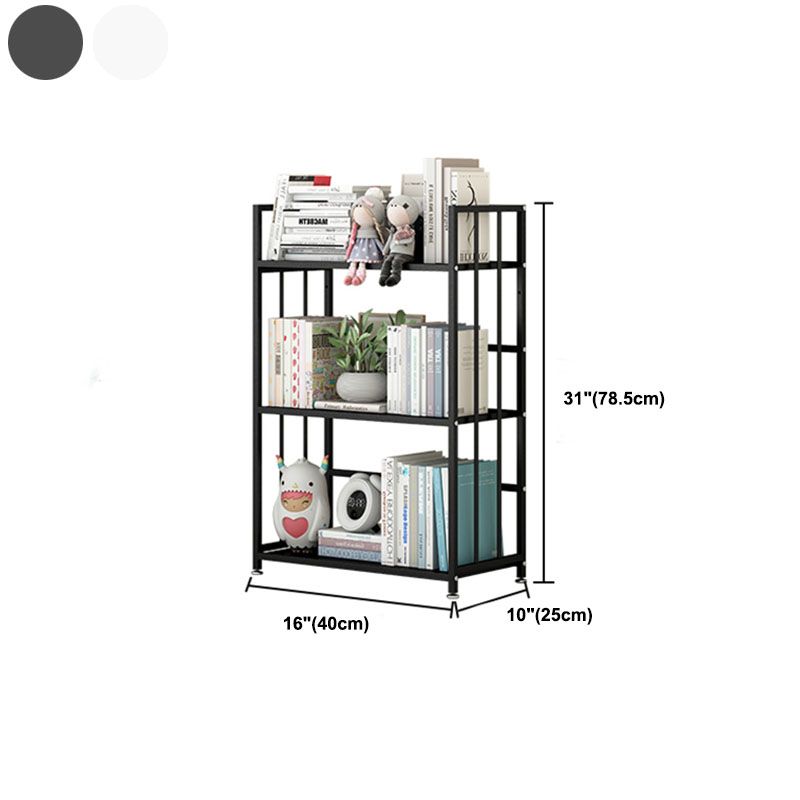 Modern Metal Bookshelf Home Office Standard Bookcase with Shelves