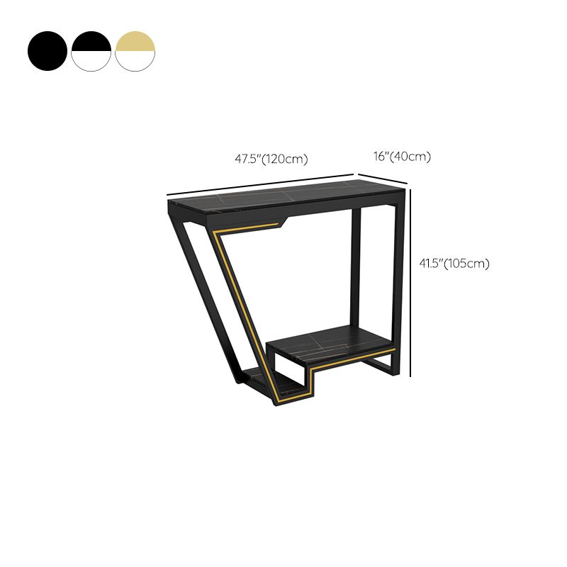 Glam Sintered Stone Bistro Bar Table Rectangle Metal Base Bar Table Clearhalo 'Bar Furniture' 'Bar Tables' 'bar_tables' 'furn' 'furn_bar_tables' 'Furniture' 'Kitchen & Dining Furniture' 1200x1200_549ad188-77c7-4002-9b30-9b3d256a472f