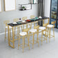 Metal Base Bar Table Rectangular Stone Top Bistro Pub Table with Gold Base Clearhalo 'Bar Furniture' 'Bar Tables' 'bar_tables' 'furn' 'furn_bar_tables' 'Furniture' 'Kitchen & Dining Furniture' 1200x1200_549c1c36-896c-46c3-8fa9-066ec29944dc