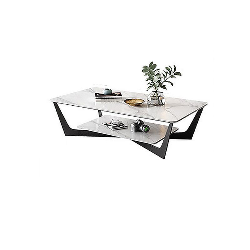 Glamrahmen Couchtisch Schiefer rechteckiger Couchtisch für Wohnzimmer Set für Wohnzimmer