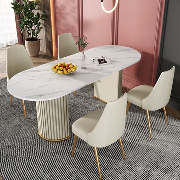 Glam 1/2/5/7 Pieces Dining Set Sintered Stone Dining Table Set with PU Leather Chairs Clearhalo 'Dining Room Sets' 'Dining Tables & Seating' 'dining_room_set' 'furn' 'furn_dining_room_set' 'Furniture' 'furniture_dining_room_set' 'Kitchen & Dining Furniture' 'kitchen&dining_furn' 'kitchen' 1200x1200_549ce10e-ff63-4f88-ad7d-ac168eaf88a2