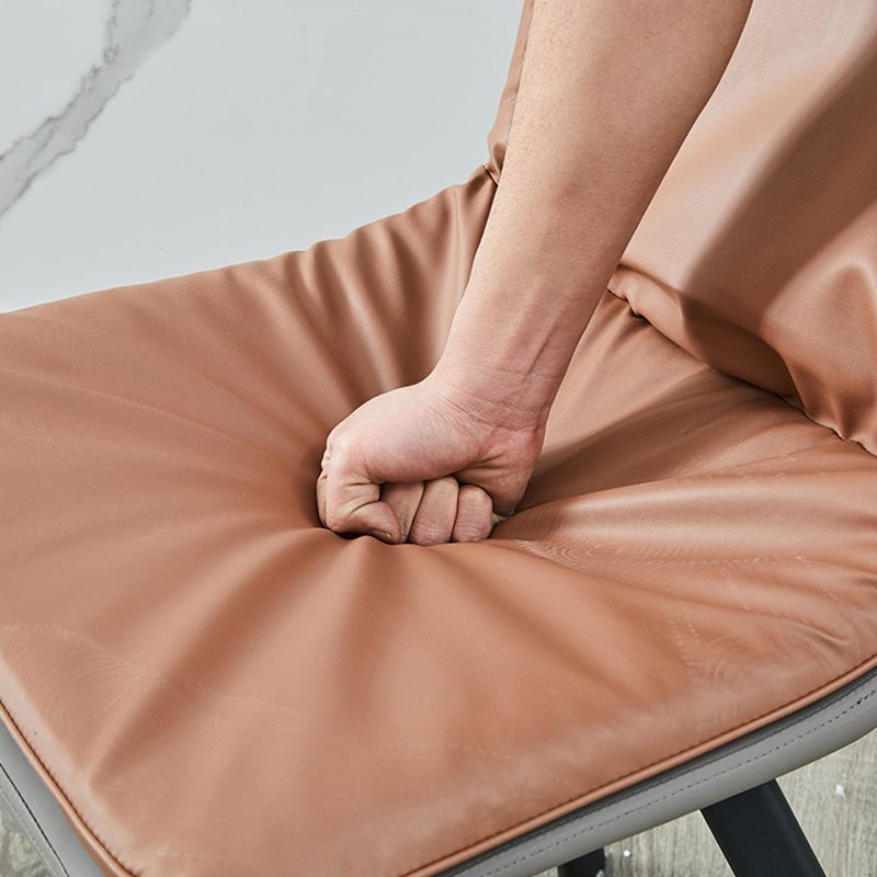 Contemporary Style Faux Leather Side Chair Armless Open Back Chairs for Kitchen Clearhalo 'Dining Chairs' 'Dining Tables & Seating' 'dining_chair' 'furn' 'furn_dining_chair' 'Furniture' 'furniture_dining_chair' 'Kitchen & Dining Furniture' 1200x1200_549fea90-4c2d-495d-a1dd-820eac8acf8e