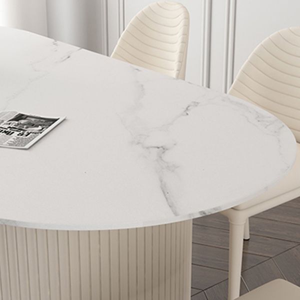 Metal Modern Oval Dining Table Sintered Stone Table for Dining Room and Kitchen Clearhalo ' dining_table' 'Dining Tables & Seating' 'Dining Tables' 'furn' 'furn_dining_table' 'Furniture' 'furniture_dining_table' 'Kitchen & Dining Furniture' 'kitchen&dining_furn' 'kitchen' 'kitchen_dining_table' 1200x1200_54a0a528-5ca1-48c6-8323-f1e3859c7dc5