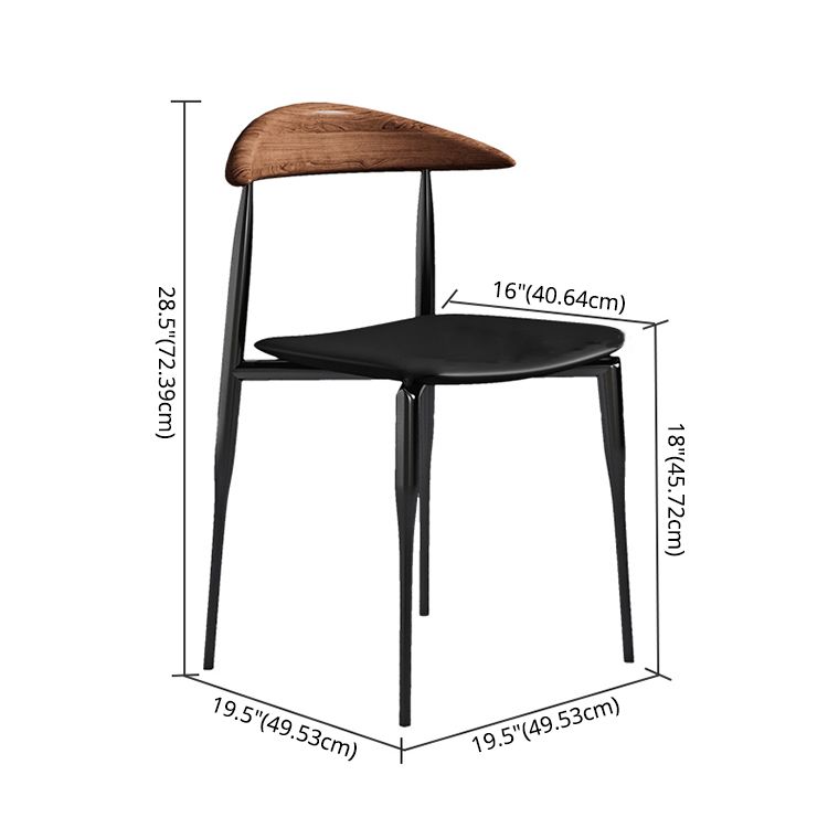 Contemporary Style Wood Dining Side Chairs Cow Horn Armless Chair for Home Use Clearhalo ' kitchen&dining_furn' 'Dining Chairs' 'Dining Tables & Seating' 'dining_chair' 'Furniture' 'furniture_dining_chair' 'Kitchen & Dining Furniture' 'kitchen' 1200x1200_54a3f30b-bcee-47ff-aa64-533749b98ec4