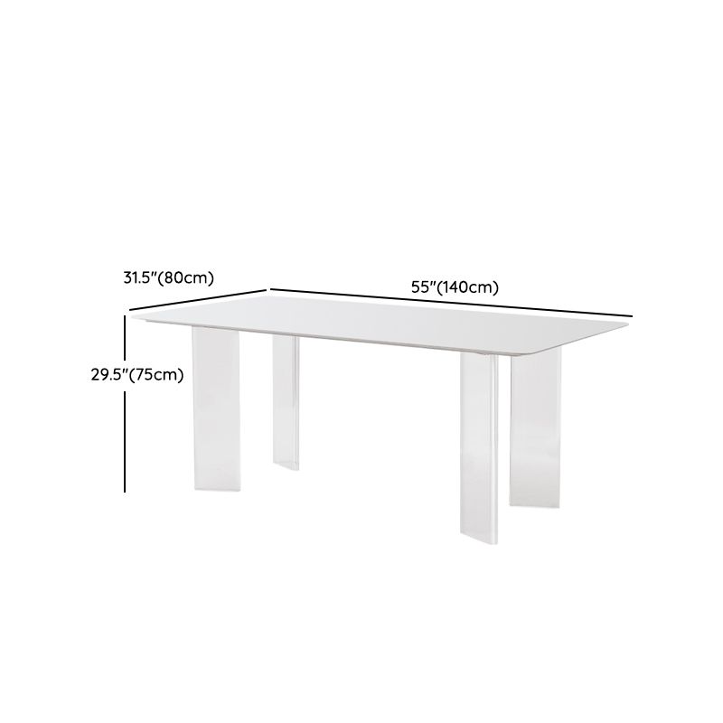 Modern 1/2/4/5/7 Pieces Dining Set Rectangle Stone Dining Table Set in White