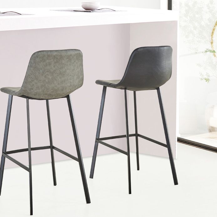 Industrial Bar and Counter Stool Low Back Stool with 4 Legs in Black Clearhalo 'Bar Furniture' 'Bar Stools' 'bar_stools' 'furn' 'furn_bar_stools' 'furniture_bar_stools' 'Kitchen & Dining Furniture' 'kitchen&dining_furn' 'kitchen' 'kitchen_furn' Furniture' 1200x1200_54a8767f-0930-41d9-bb98-29640ef7c0ae