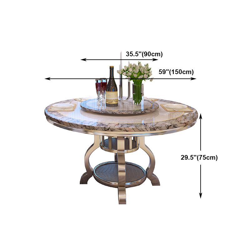 Metal Traditional Luxury Round Dining Table Marble Top Dining Table with Pedestal Base Clearhalo ' dining_table' 'Dining Tables & Seating' 'Dining Tables' 'furn' 'furn_dining_table' 'Furniture' 'furniture_dining_table' 'Kitchen & Dining Furniture' 'kitchen&dining_furn' 'kitchen' 'kitchen_dining_table' 1200x1200_54a91156-9c7a-447a-b284-3c4a079e6b51