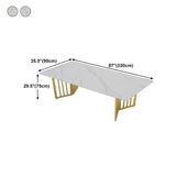 Glam Style Rectangular Office Desk White Top Writing Desk with Sled Base Clearhalo 'furn' 'furn_office_desk' 'Furniture' 'furniture_office_desk' 'Office Desks' 'Office Furniture' 'office_desk' 1200x1200_54a92b09-1c8b-4571-ab57-2c775aa16ef6