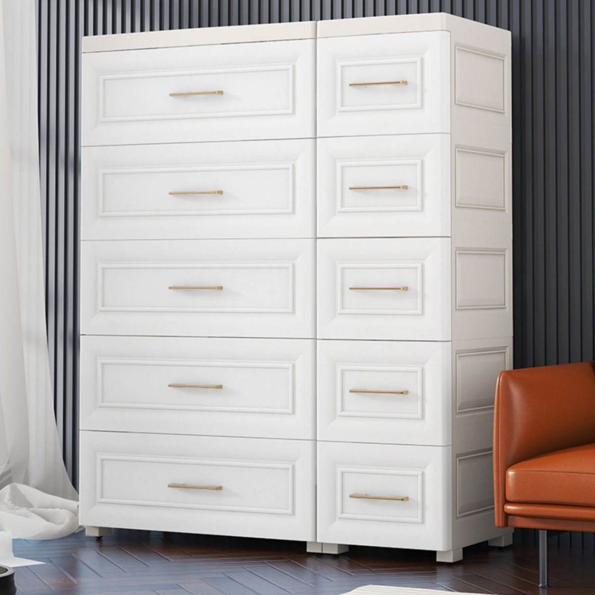 Contemporary White Storage Cabinet Bedroom Plastic Cabinet with Drawers Clearhalo 'Armoires & Wardrobes' 'armoires_wardrobes' 'Bedroom Furniture' 'furn' 'furn_armoires_wardrobes' 'Furniture' 1200x1200_54aa9875-11af-4152-a0c7-12cb831375dd