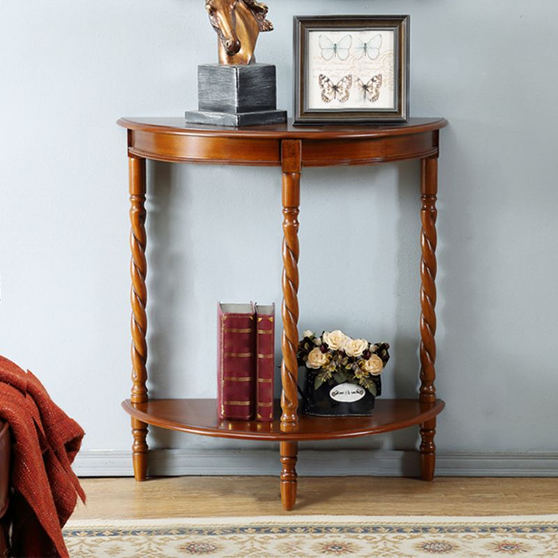 4 Beine Halbmondholz Mitte des Jahrhunderts moderner Konsolentisch für die Halle