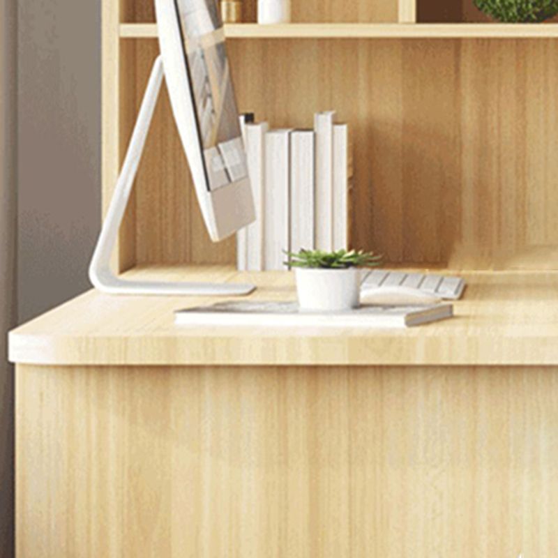 Escritorio de escritura para el hogar de madera de ingeniería 1 cajón de cajones escritorio de oficina rectangular con estantería