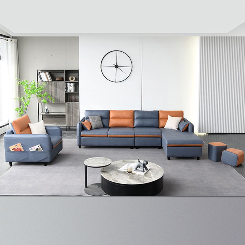 102.36"D x 62.99"W x 29.53"H Fabric Cushions Square Arm Sofa with Storage Clearhalo 'furn' 'furn_sectionals' 'Furniture' 'furniture_sectionals' 'kitchen' 'kitchen_sectionals' 'Living Room Furniture' 'Sectionals' 1200x1200_54abd7d1-f38e-45a1-94db-b80aed97b138