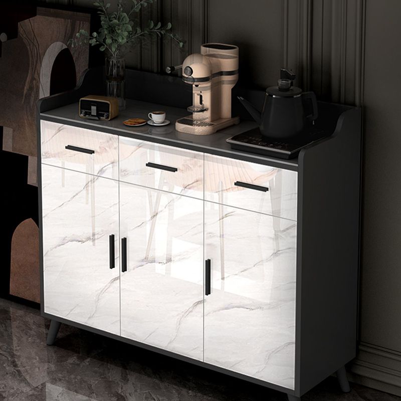 Zeitgenössischer Stein Sideboard Verstellbares Regal Sideboardschrank für Wohnzimmer