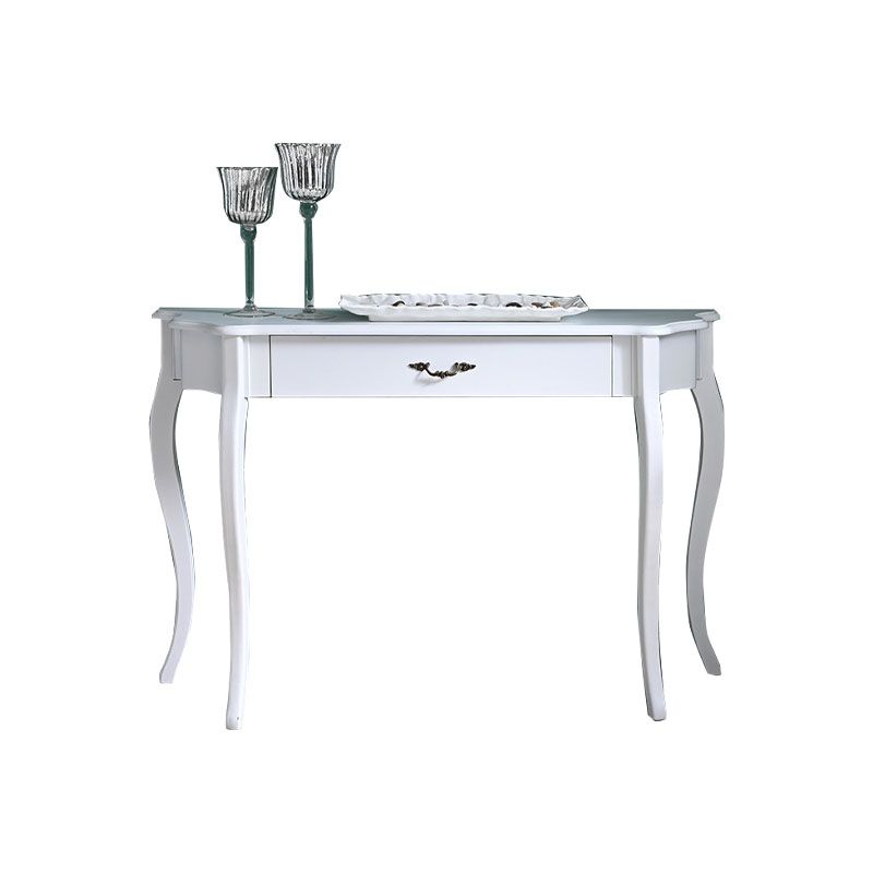 Victoriaanse witte houten console banktafel vrije vorm eindtafel voor hal
