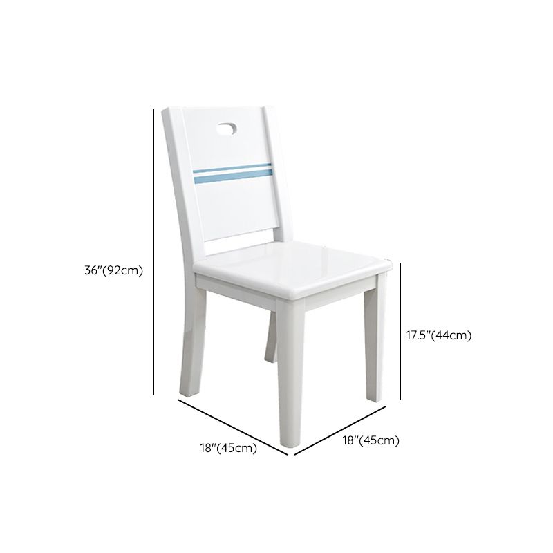 1/5/7 pezzi tavolo da pranzo e sedia set con legno massiccio e in bianco