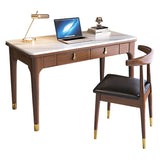 Glam Style Computer Desk Rectangular 2 Drawers Writing Desk , 29.5" High Clearhalo 'furn' 'furn_office_desk' 'Furniture' 'Office Desks' 'Office Furniture' 'office_desk' 1200x1200_54ada95a-a09f-44af-b98b-de69c5a59a37
