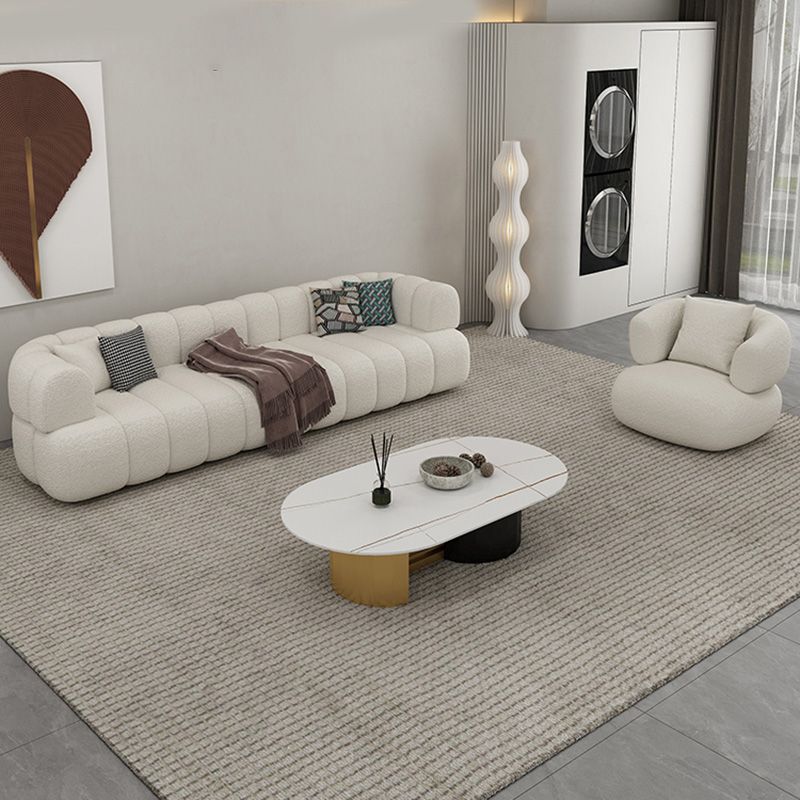 Almohadas de tela de sofá contemporáneas de 31 "de ancho asientos estacionarios blancos