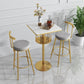Glam Faux Marble Bistro Table Indoor Iron Single Pedestal Bar Dining Table Fixed Table Clearhalo 'Bar Furniture' 'Bar Tables' 'bar_tables' 'Furniture' 'furniture_bar_tables' 'Kitchen & Dining Furniture' 'kitchen&dining_furn' 'kitchen' 1200x1200_54aece65-1297-4b08-9274-1795a34b120b