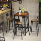 Industrial 1/3/4/5 Pieces Bar Table Set Square Pine Wood Counter Table with Stools