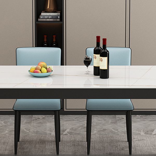 Metal Modern Rectangle Indoor Table Glass Top Table for Dining Room Clearhalo 'Dining Tables & Seating' 'Dining Tables' 'dining_table' 'furn' 'furn_dining_table' 'Furniture' 'furniture_dining_table' 'Kitchen & Dining Furniture' 'kitchen' 'kitchen_dining_table' 1200x1200_54b0626c-111f-434d-aea1-fa274c56a948