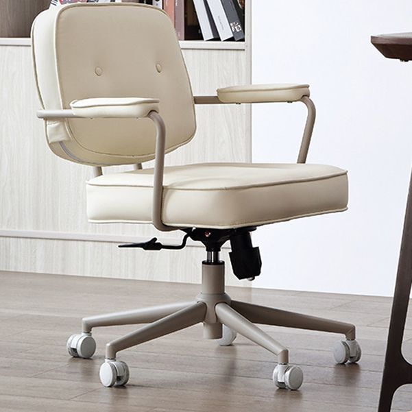 23"W Contemporary Office Chair White Swivel Upholstered Desk Chair Clearhalo 'furn' 'furn_office_chair' 'Furniture' 'Office Chairs' 'Office Furniture' 'office_chair' 1200x1200_54b21200-8806-4b18-908d-268d84a0db3f