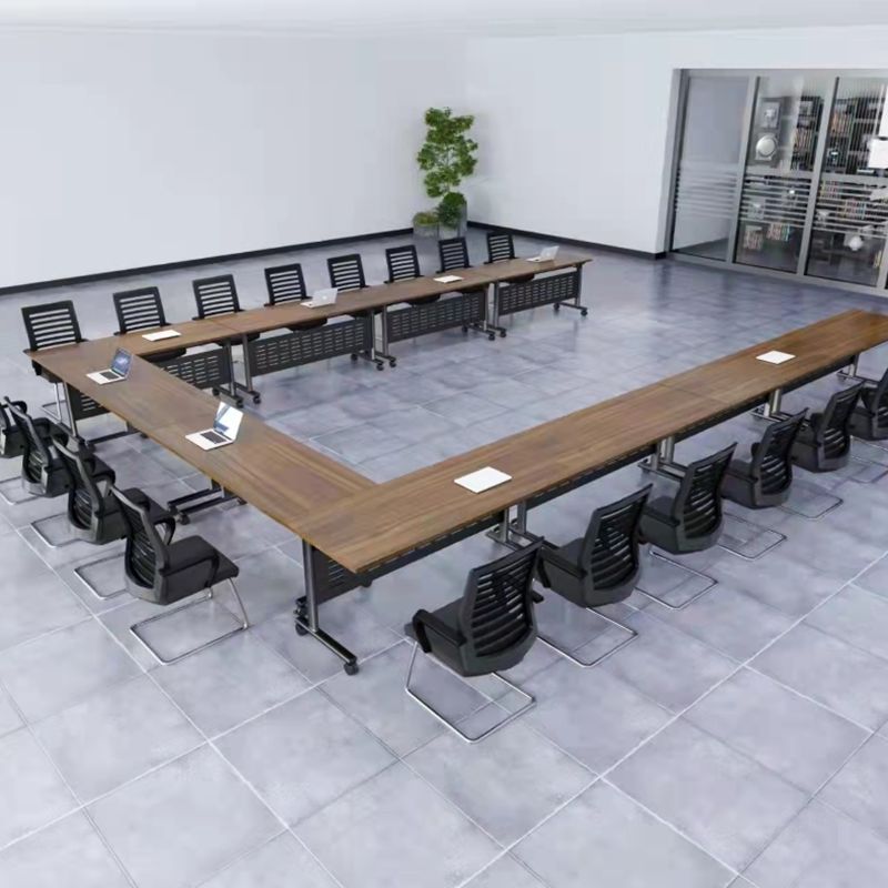 MODERNA MODERNO DI OFFEGGIO DI LEGNO CON RUOTTO A CASPER DESCA RETTANGOLARE PER UFFICIO