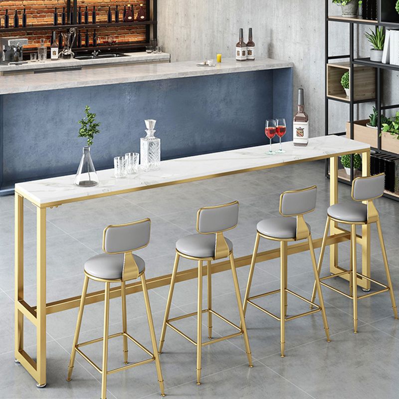 Table de bar de bistro de style moderne de table en faux marbre blanc pour le salon