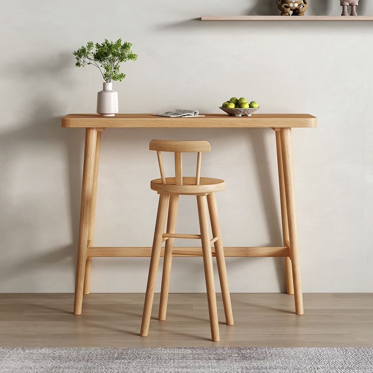 Modern Pine Wood Bar Dining Table Rectangle Indoor Bistro Table with Footrest Clearhalo 'Bar Furniture' 'Bar Tables' 'bar_tables' 'furn' 'furn_bar_tables' 'Furniture' 'furniture_bar_tables' 'Kitchen & Dining Furniture' 1200x1200_54b5c38e-c4c8-47ec-8d9e-4aabda119cb0