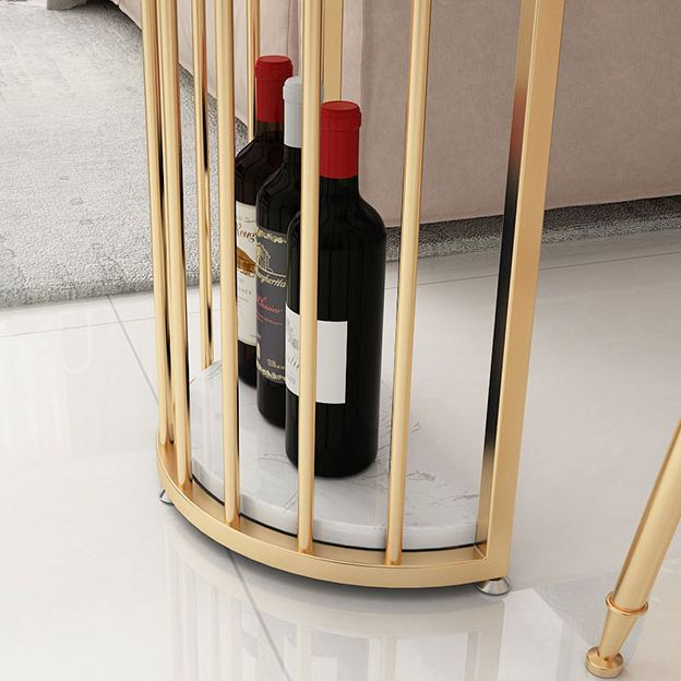 Modern Gold Iron Bar Dining Table Faux Marble Top Indoor Bistro Table with Wine Rack Clearhalo 'Bar Furniture' 'Bar Tables' 'bar_tables' 'furn' 'furn_bar_tables' 'Furniture' 'furniture_bar_tables' 'Kitchen & Dining Furniture' 1200x1200_54b64f37-1b26-4e83-ba6d-f85a72313013