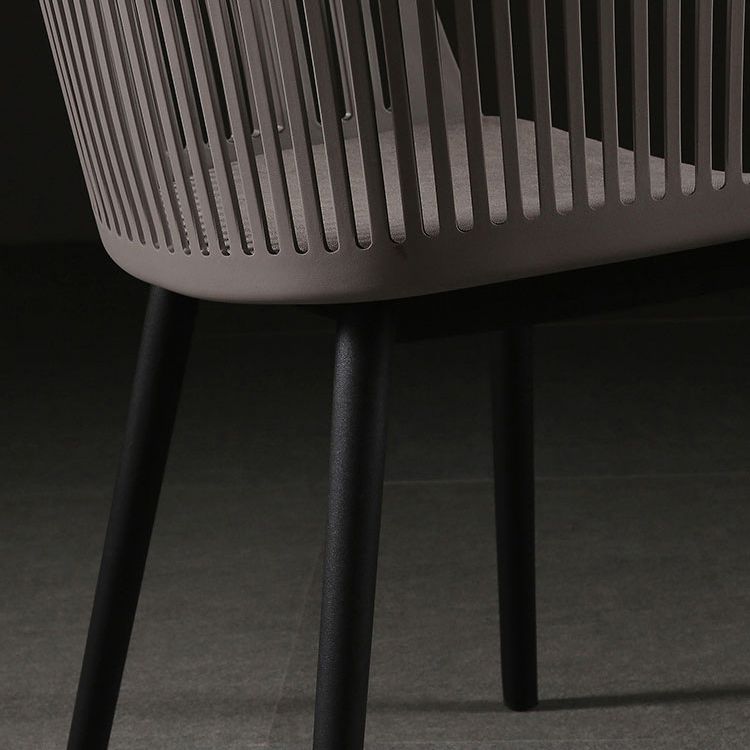 Slat Back Dining Side Chair Industrial Plastic Dining Arm Chair in Black Legs Clearhalo 'Dining Chairs' 'Dining Tables & Seating' 'dining_chair' 'furn' 'furn_dining_chair' 'Furniture' 'Kitchen & Dining Furniture' 1200x1200_54b6a8cd-5189-48d4-a1aa-5d55411fa473