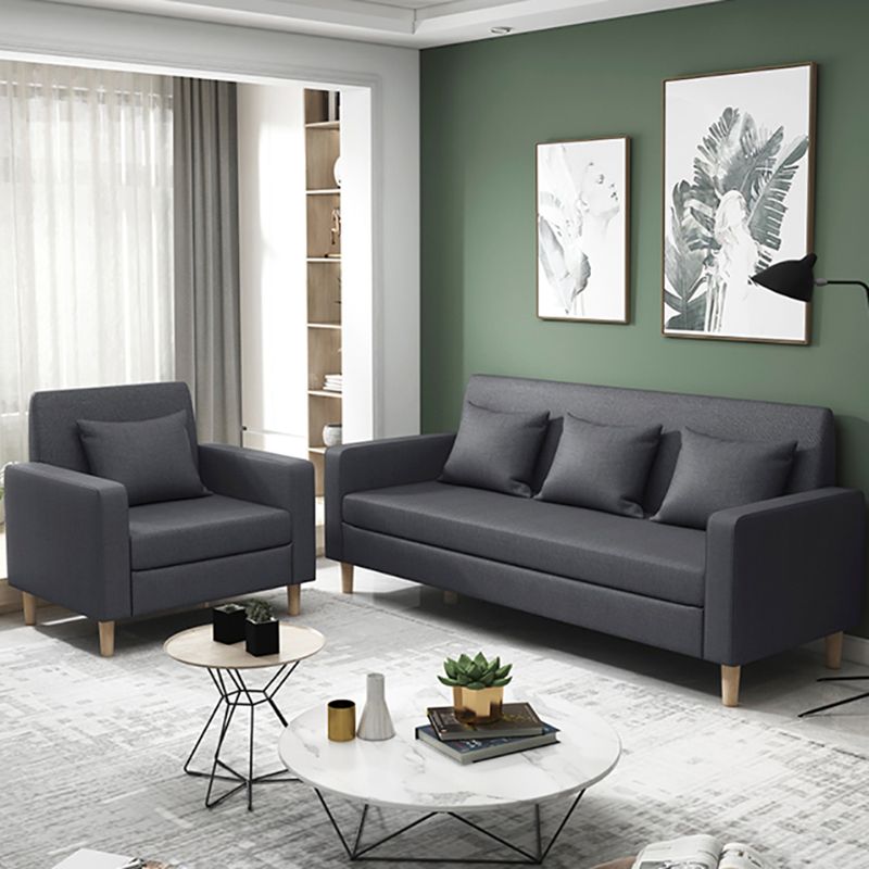 28.35" H Linen Square Arm Modern Sofa with Tight Back Slipcovered Sofa Clearhalo 'furn' 'furn_sofas' 'Furniture' 'furniture_sofas' 'kitchen' 'kitchen_sofas' 'Living Room Furniture' 'Sofa' 'sofas' 1200x1200_54b8defa-2ca4-44f9-9a29-fff927e893ab