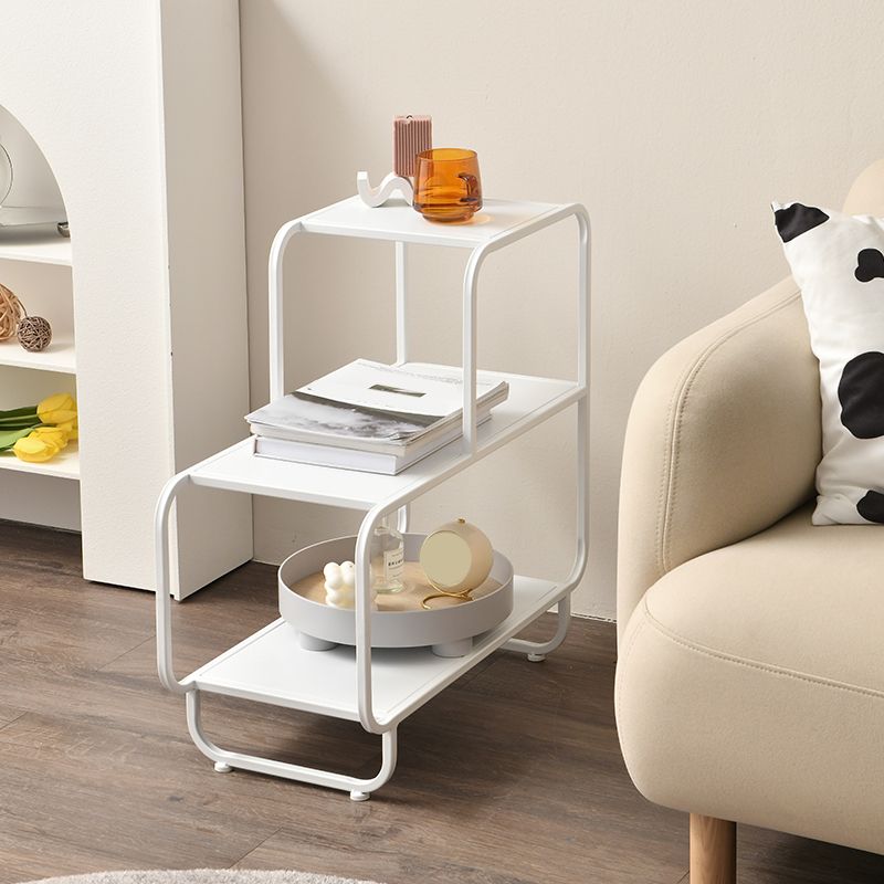 24.4 "背の長方形の上部サイドテーブル棚付き鉄そりのエンドテーブル