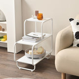 24.4 "背の長方形の上部サイドテーブル棚付き鉄そりのエンドテーブル