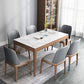 Mid-Century Modern Rectangle Dining Table Sintered Stone Table with 4 Legs Wood Base Clearhalo ' dining_table' 'Dining Tables & Seating' 'Dining Tables' 'furn' 'furn_dining_table' 'Furniture' 'furniture_dining_table' 'Kitchen & Dining Furniture' 'kitchen&dining_furn' 'kitchen' 'kitchen_dining_table' 1200x1200_54ba2ee2-50e2-4e6d-b4b8-099f0ebc656b