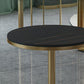 Traditional Luxury Round Dining Table Black Stone Top Table for Home