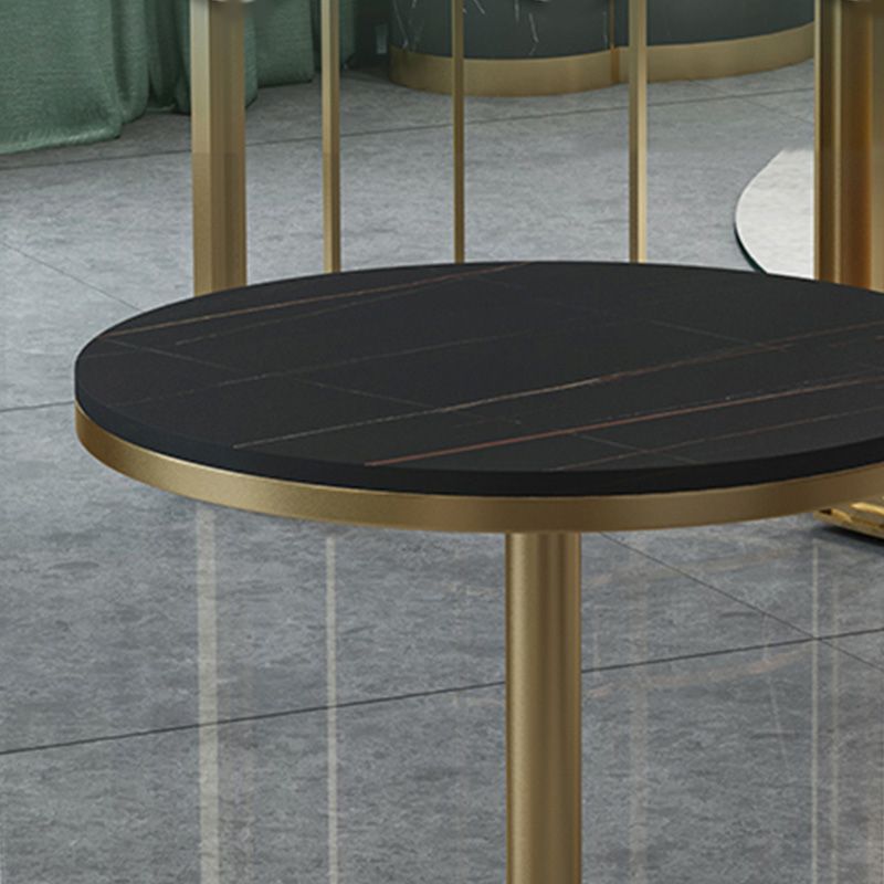 Traditional Luxury Round Dining Table Black Stone Top Table for Home