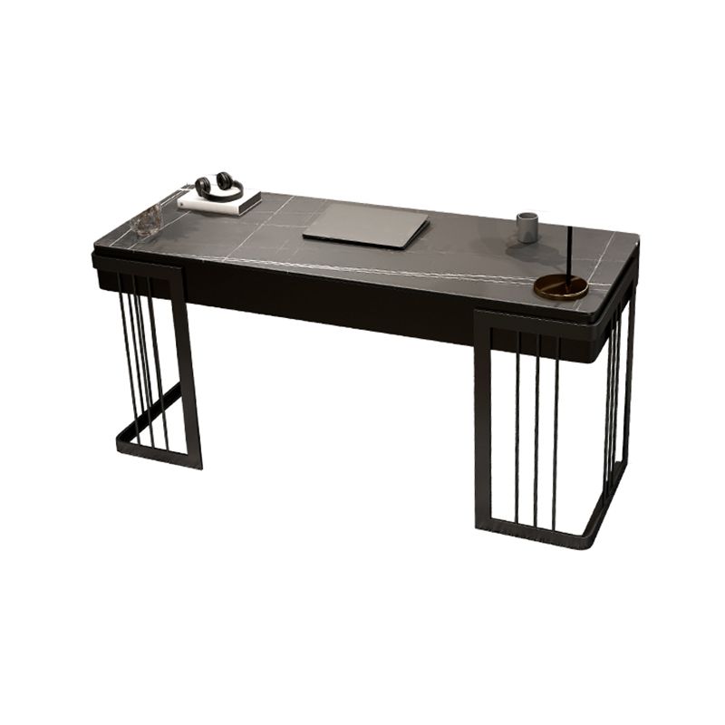 Bureau de bureau en pierre et métal avec un tiroir Courbe d'écriture pour chambre à coucher